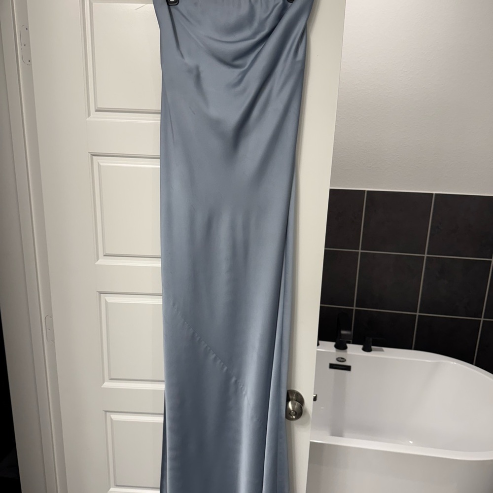 Show Me Your Mumu Blue Strapless Maxi Dress